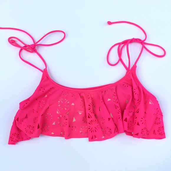 Victoria's Secret PINK Bikini Top Hot Pink Sz Med - Picture 2 of 8